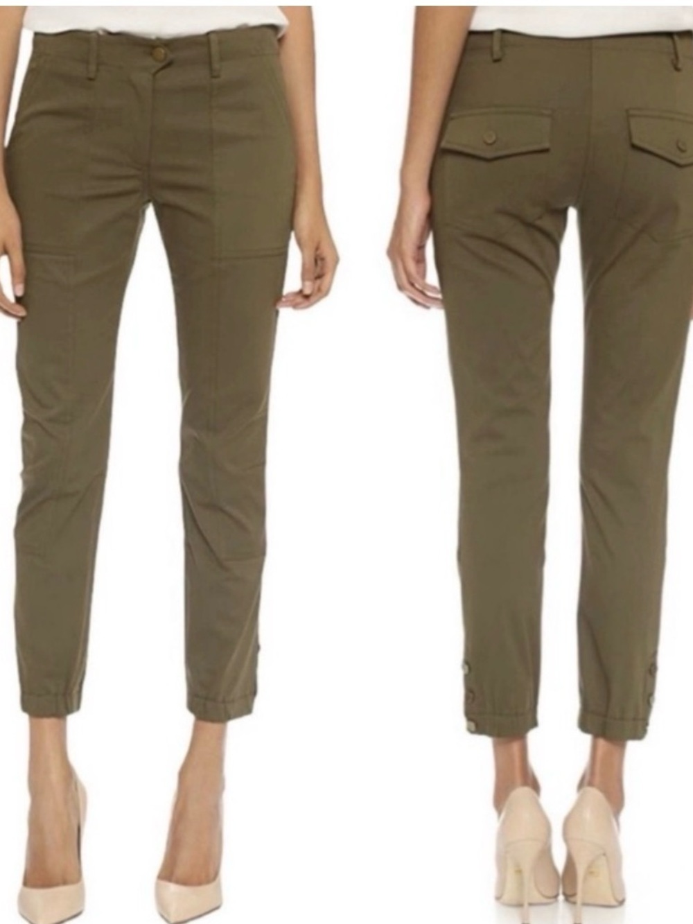 Veronica Beard Field Cargo Pants Army Green Utility